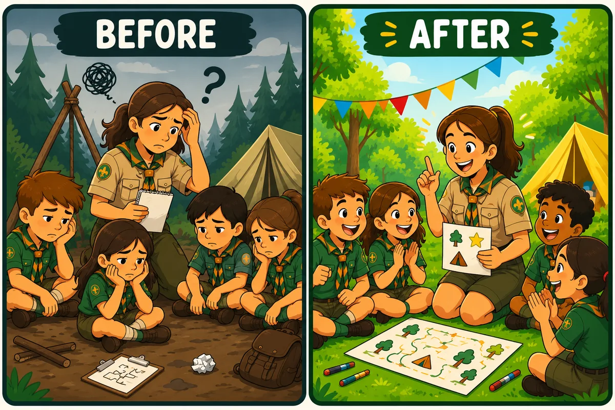 Before and after: an improvised meeting vs. a meeting run with the activities